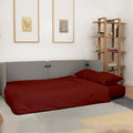 Sleeper Sofa Bed Sheet Set - 4 PCs Sleeper Sofa Sheet Set - Sleeper Sofa Sheets - 100% Burshed Microfiber Queen Sofa Bedsheets Easily Fits Upto 6" Drop - Sofa Bedsheets -Burgundy Sofa Sleeper Sheets